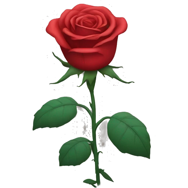 Rose with evil face and arms emoji