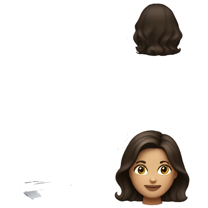 Pretty brunette woman on macbook emoji