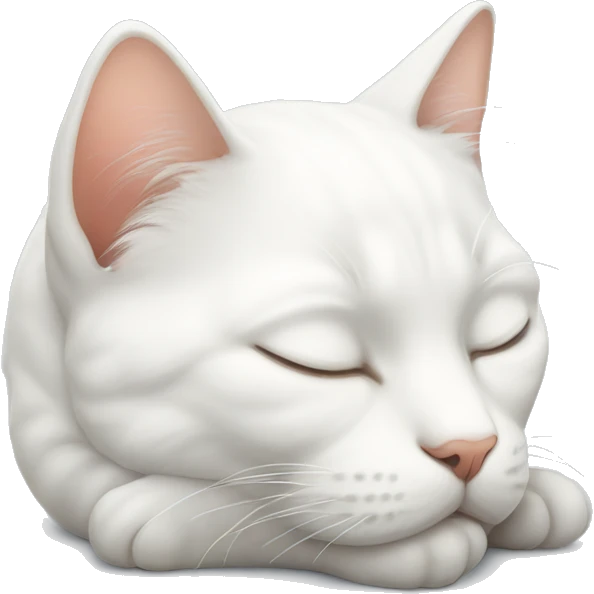 Sleeping white cat emoji