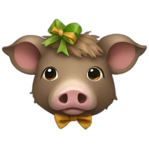 boar wrapped in a bow emoji