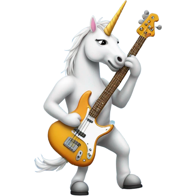Unicorn playing bass guitar emoji