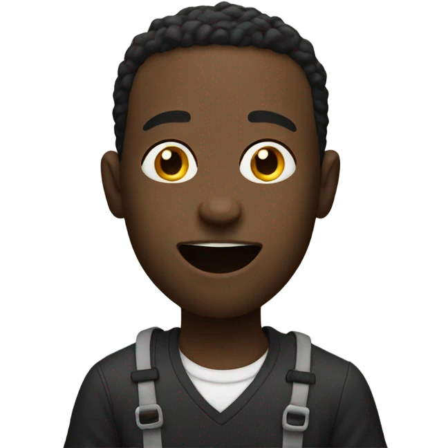 Black man eating emoji