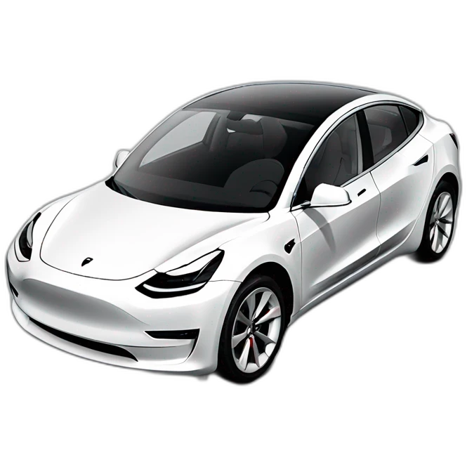 white tesla model 3 emoji