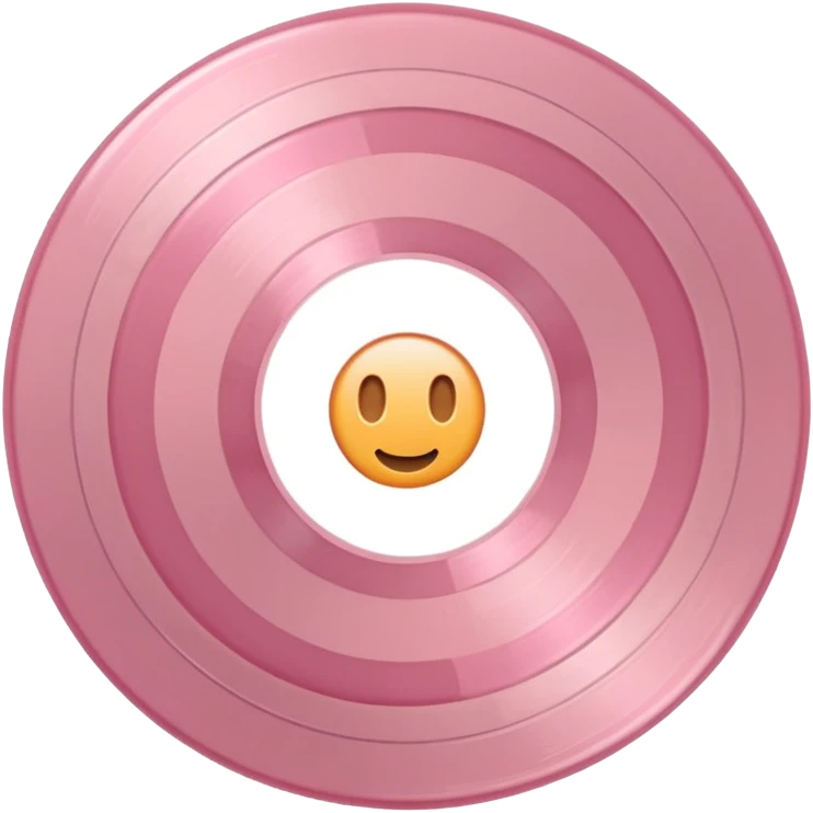 Vintage pale pink vinyl record emoji