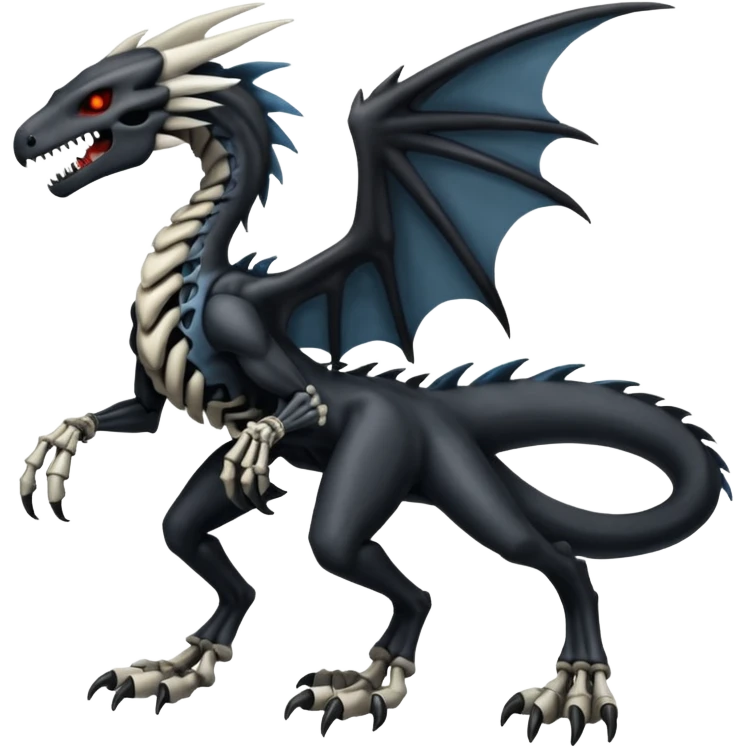 Edgy Cool Badass Evil Skeletal Salandit-Zekrom-Silvally-Nargacuga-fusion (full body) emoji