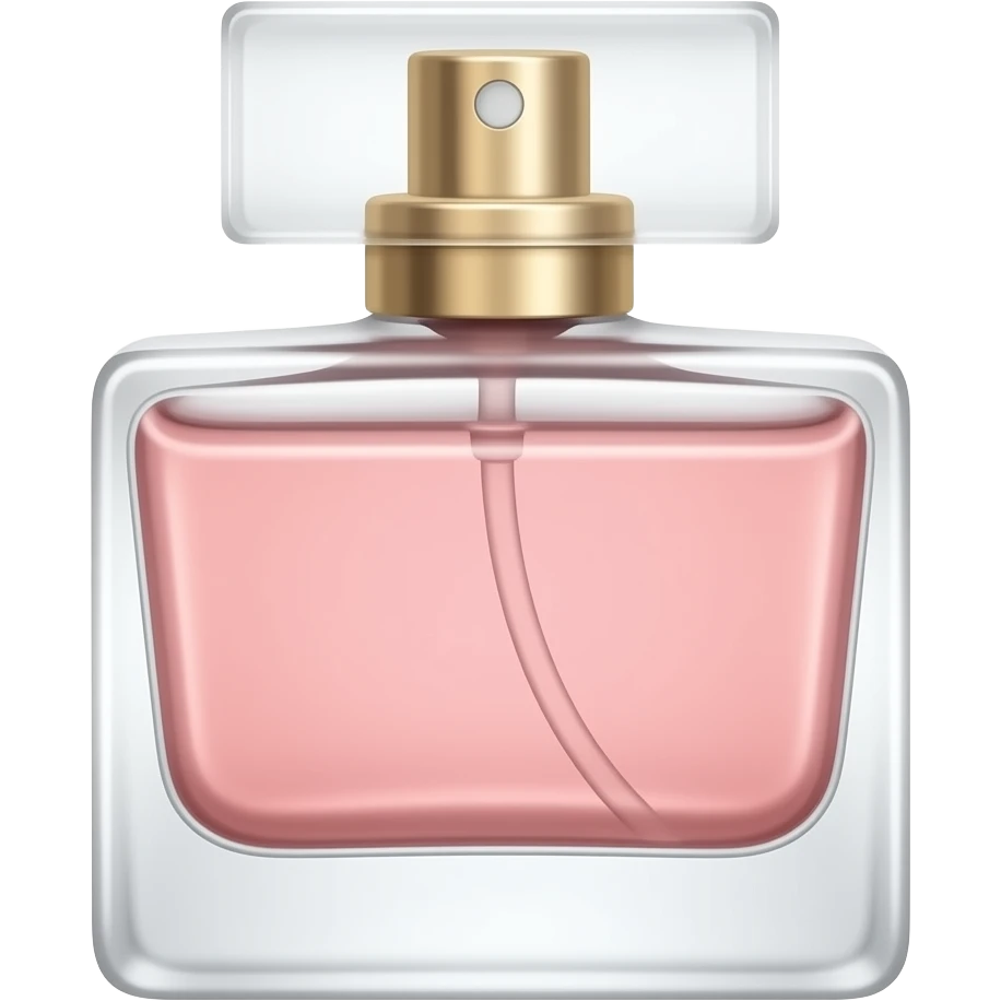 perfume bottle, soft pink liquid, clean glass, nude tones emoji