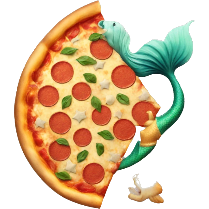 pizza with a mermaid emoji