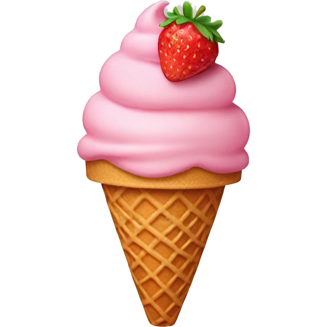 Strawberry ice cream cone emoji