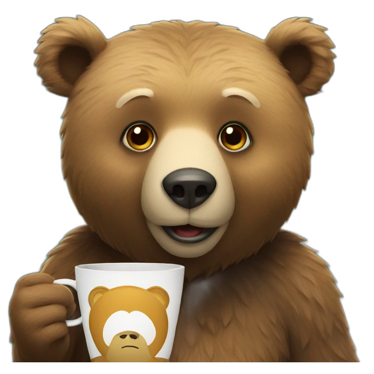 bear with cup of thea emoji