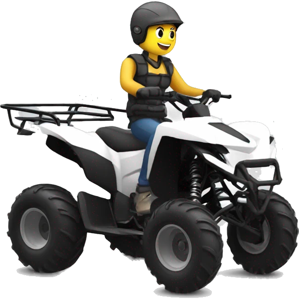 quad bike white with developer riding emoji