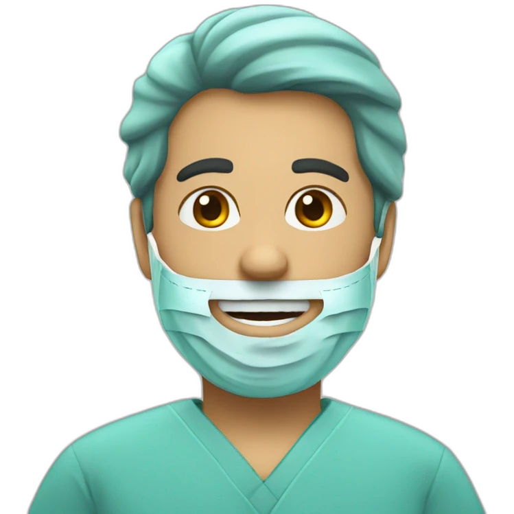 surgeon happy with beard emoji
