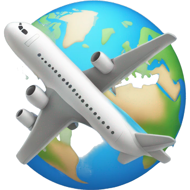 airplane around the globe emoji