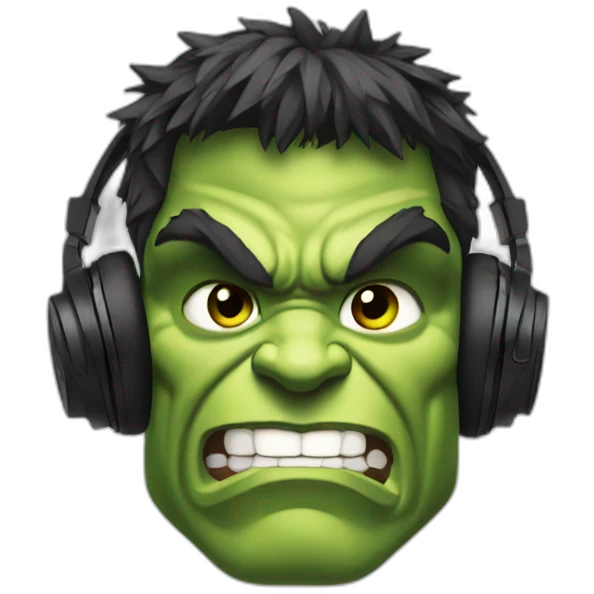 the hulk with dj headphones  emoji