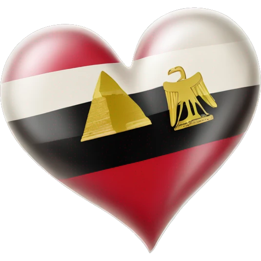 Egypt flag with a heart  emoji