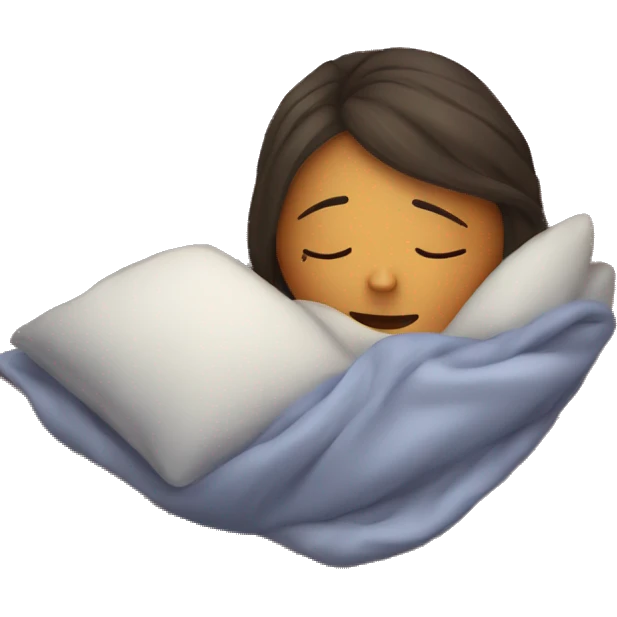 Cozy girl sleeping under blanket on comfy pillow emoji