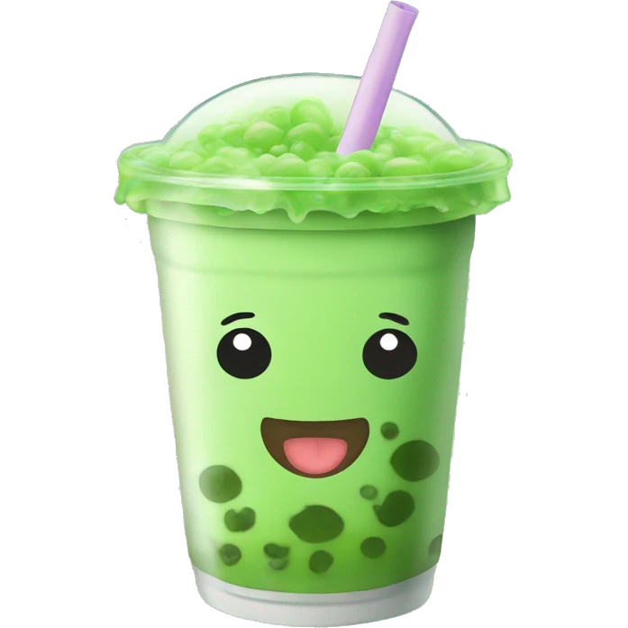 green bubble tea emoji