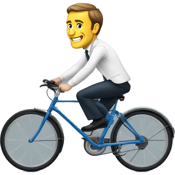 Macron sur un velo emoji