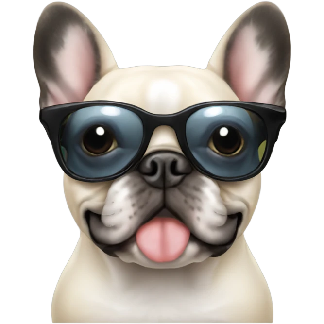 French bulldog using sunglasses  emoji