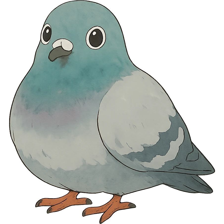 cute pigeon, ghibli style emoji
