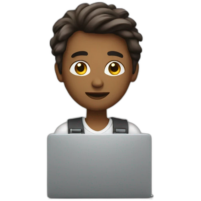 working agressively on a laptop emoji