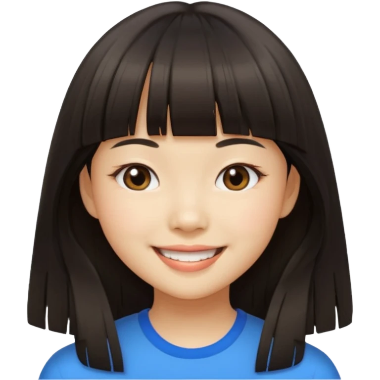 asian girl blunt fringe long hair emoji
