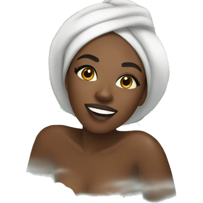black woman spa day emoji