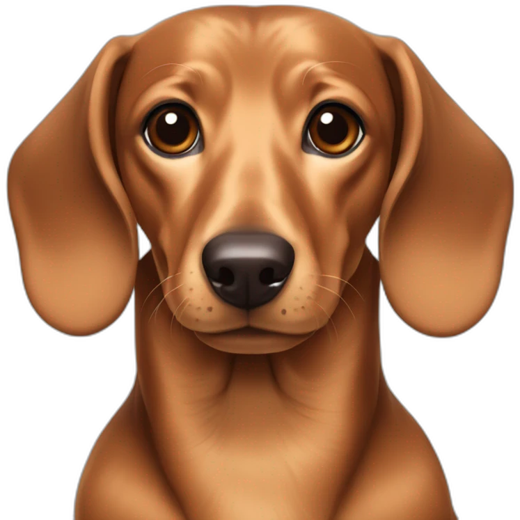 a dachshund with a bit of brown and black hair and smooth emoji