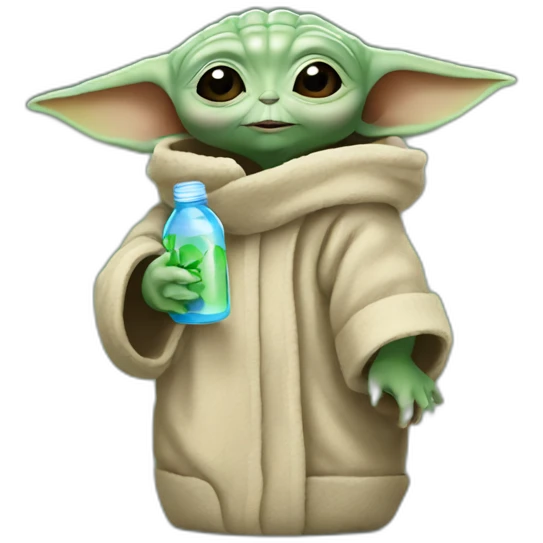 baby yoda with bottle emoji