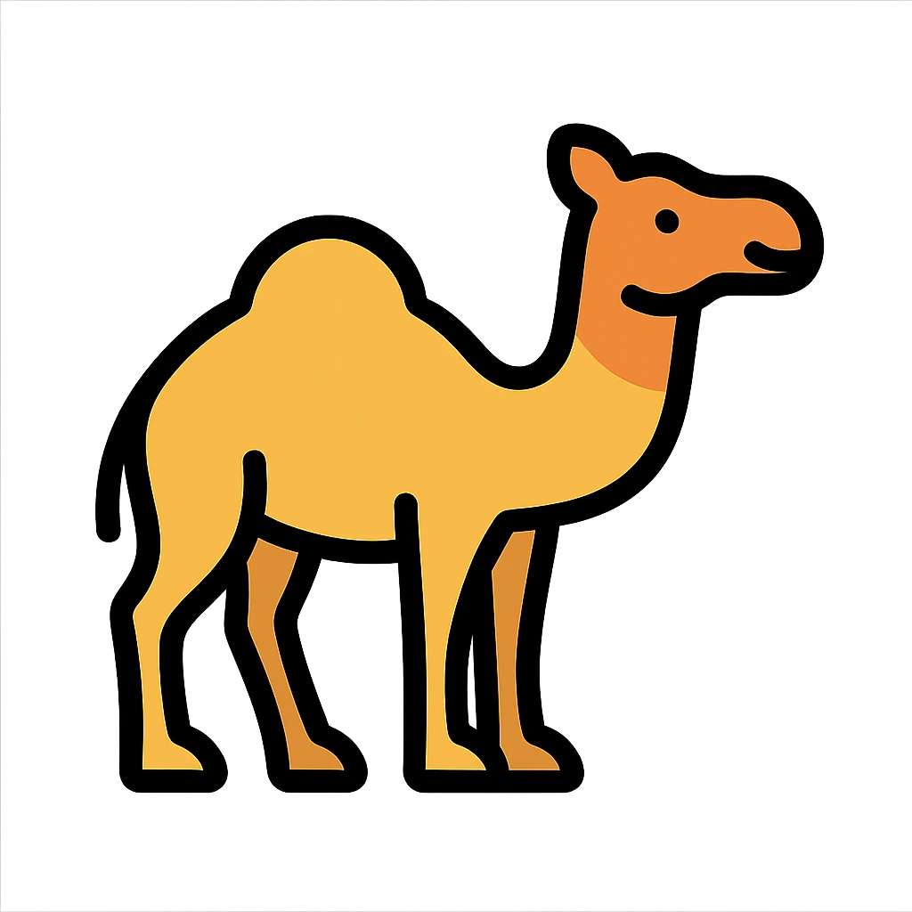 camel icon in color outline style emoji