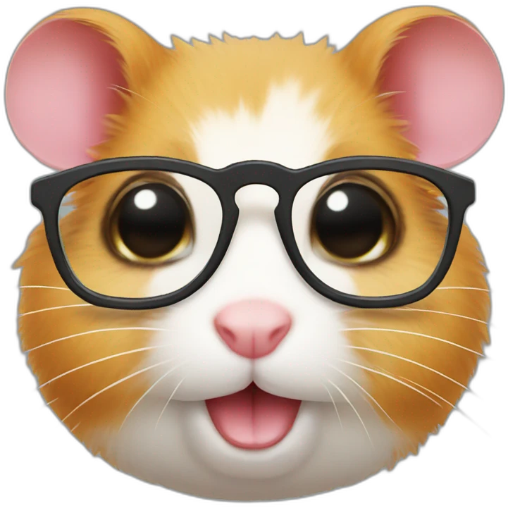 Smart Hamster with glasses emoji