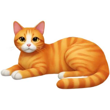 Orange cat sitting on bed emoji