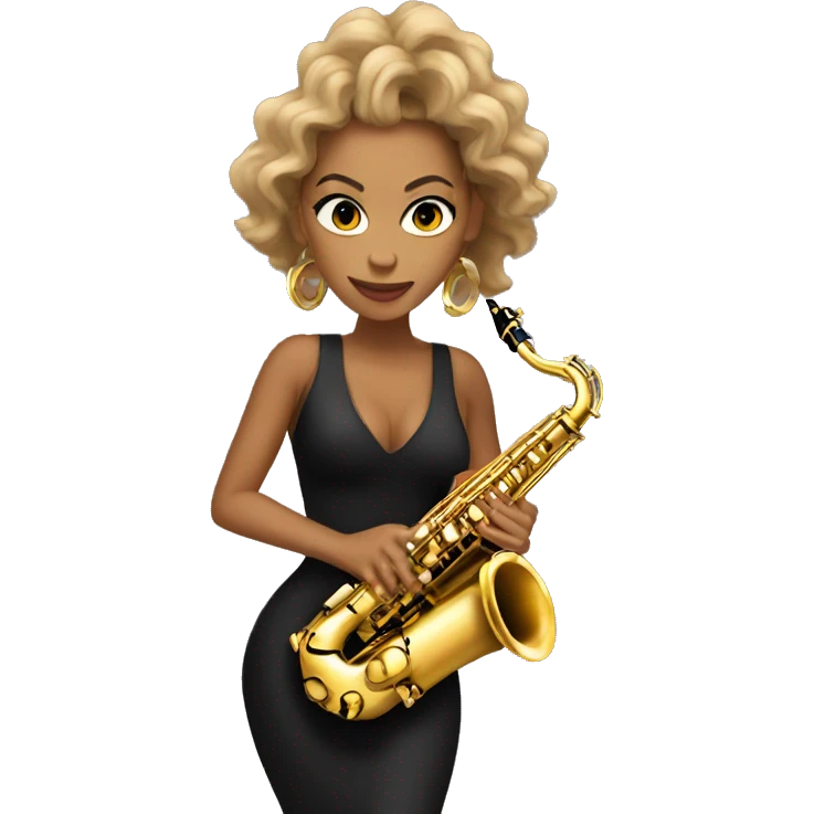Beyonce with a saxophone emoji
