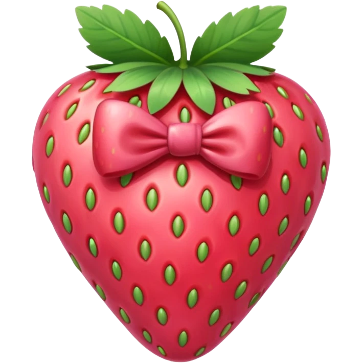 A strawberry with a bow cute pink  emoji
