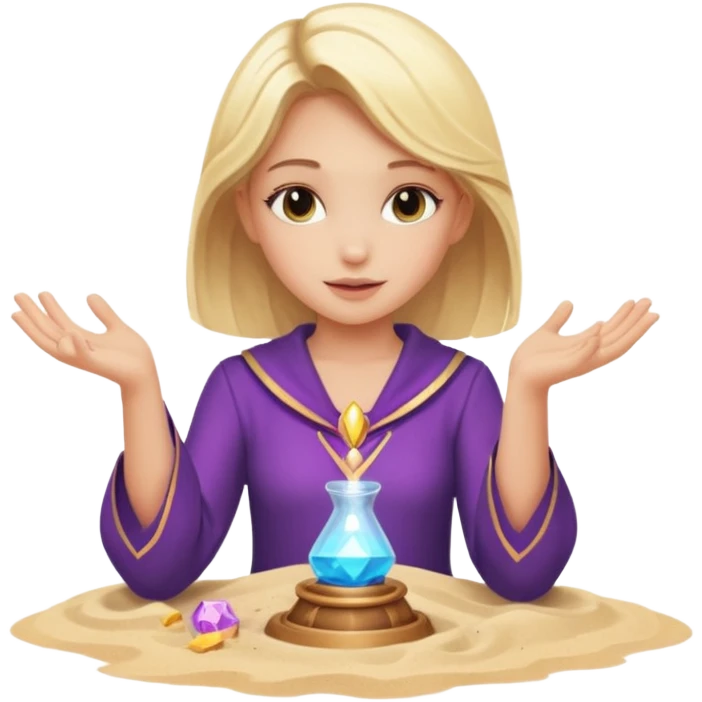 Blonde girl magic over sand emoji