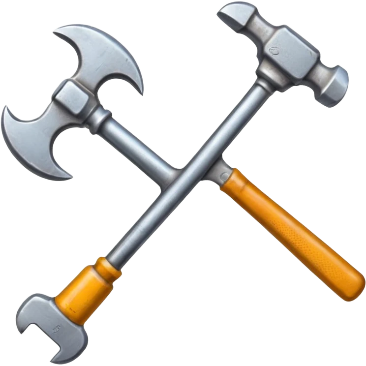 consturction spanner and hammer in a form of cross emoji