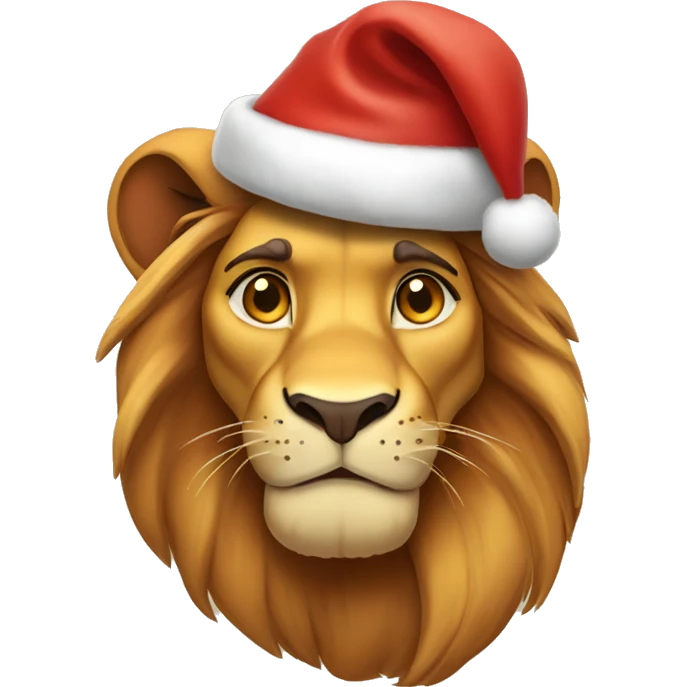 Simba lion king wearing Santa hat emoji