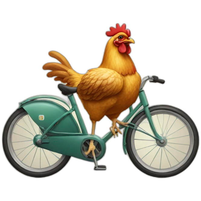 a German chicken on a bicycle emoji