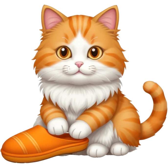 Cat with slipper in paw emoji