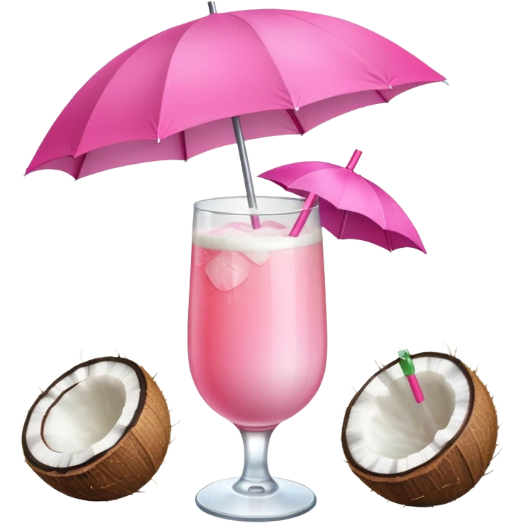coconut drink with pink umbrella emoji