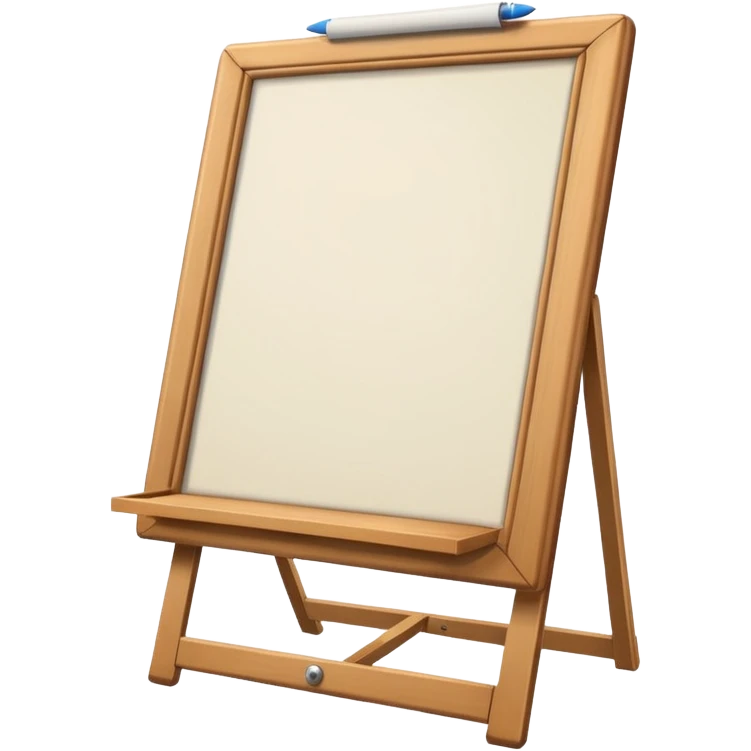 drawing board with classic wooden frame，in front side emoji