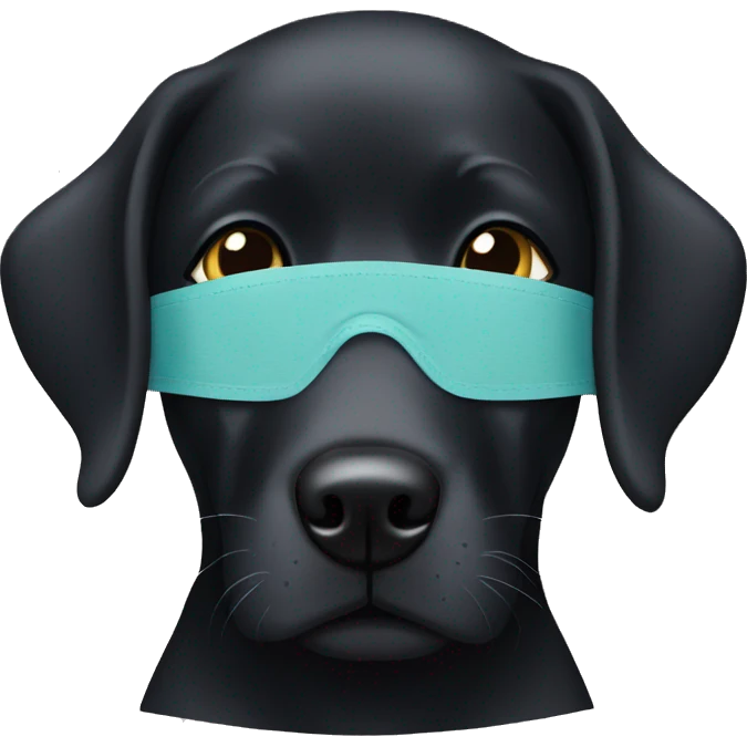 black lab with eye mask emoji