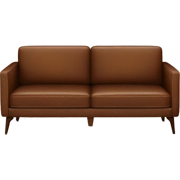 Brown leather mid century-modern couch from WestElm emoji