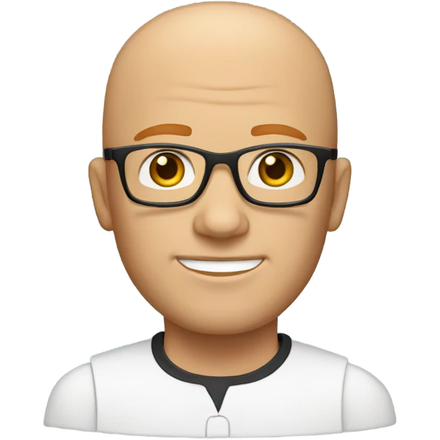 white man, bald, ginger hair, sideburns, glasses emoji