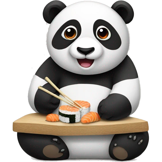 Panda eating sushi emoji