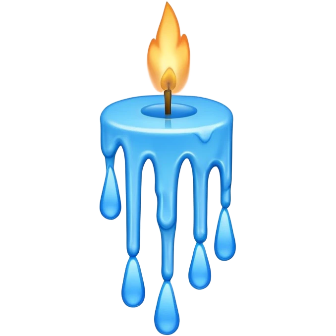 Dripping blue candle diagonal  emoji