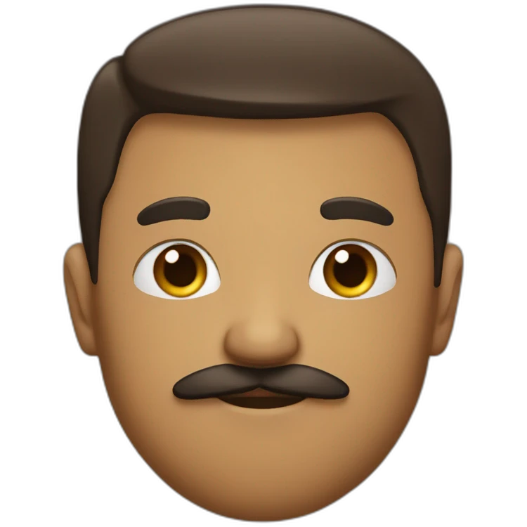 Brown man and white guy with moustache kissing emoji