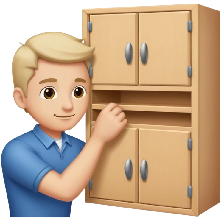 guy assembling a cabinet emoji