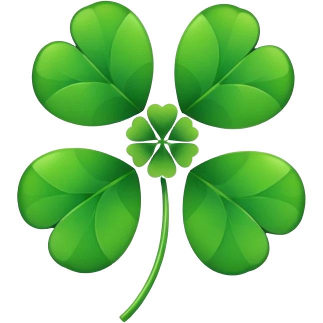 Trébol con 4 hojas a lado con nombre de Mati emoji