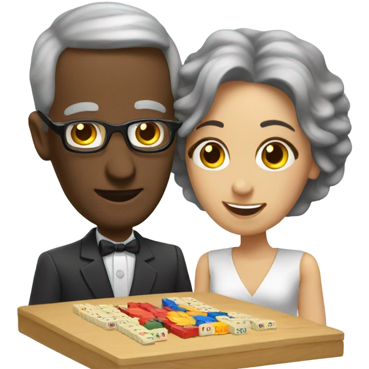 couple playing rummikub emoji