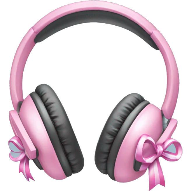 cute headphones with bows and stickers coquette  emoji